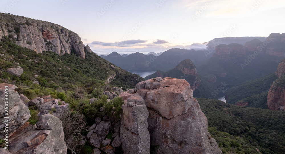 Stunning early morning view of the Blyde River Canyon (also called the Motlatse Canyon), The Panorama Route, Mpumalanga, South Africa. 
