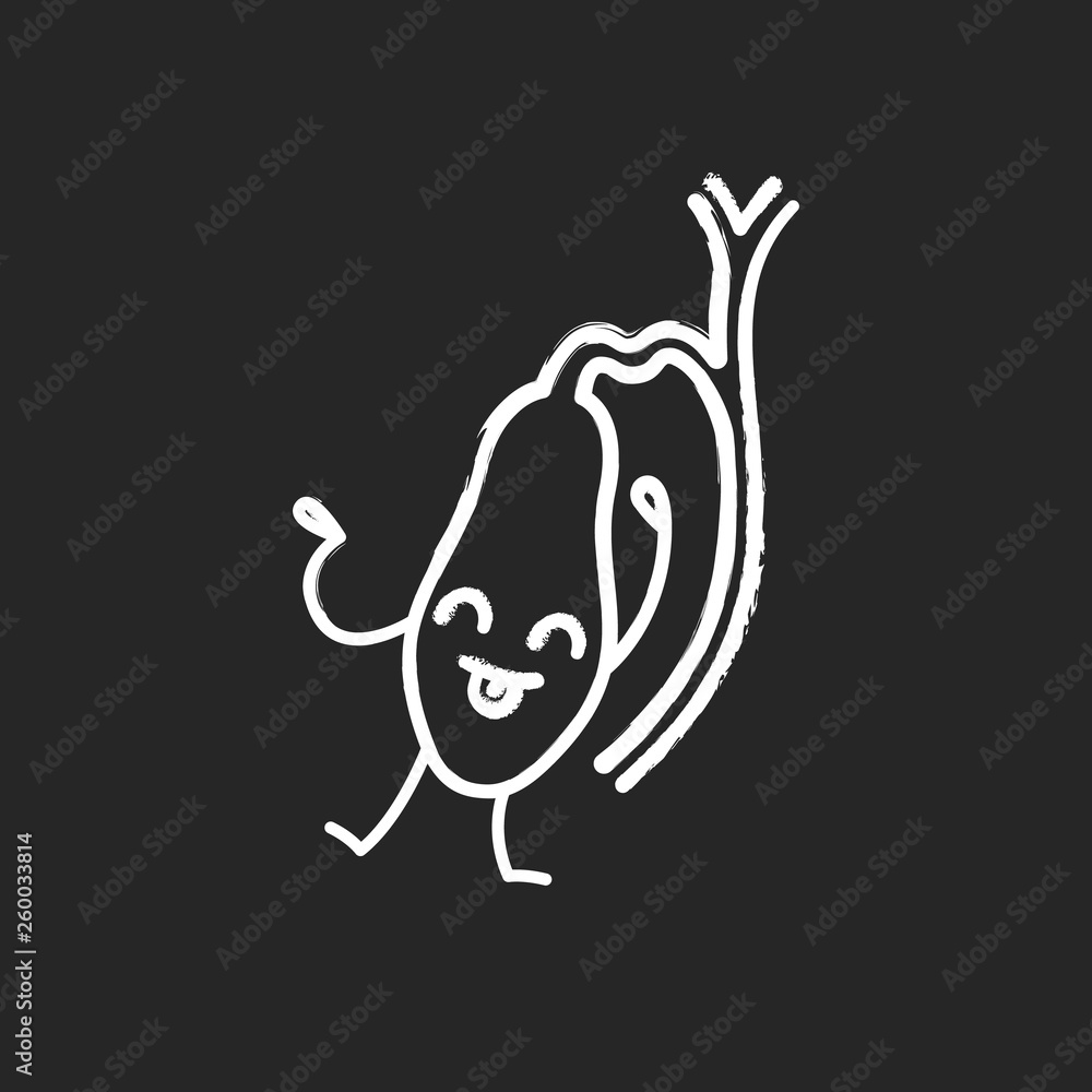 Happy gallbladder emoji chalk icon Happy gallbladder emoji chalk icon