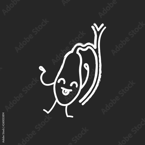 Happy gallbladder emoji chalk icon
