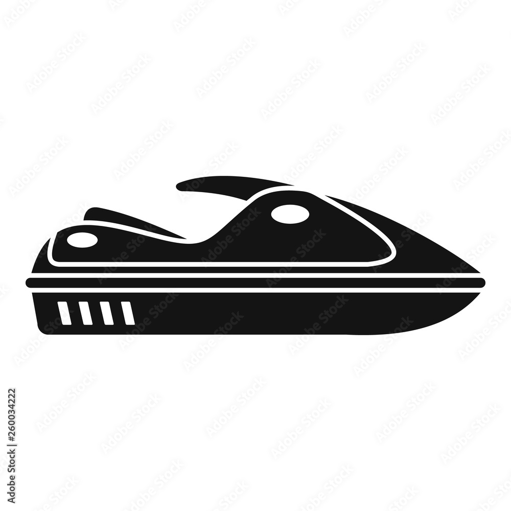 Water jet ski icon. Simple illustration of water jet ski vector icon for web design isolated on white background