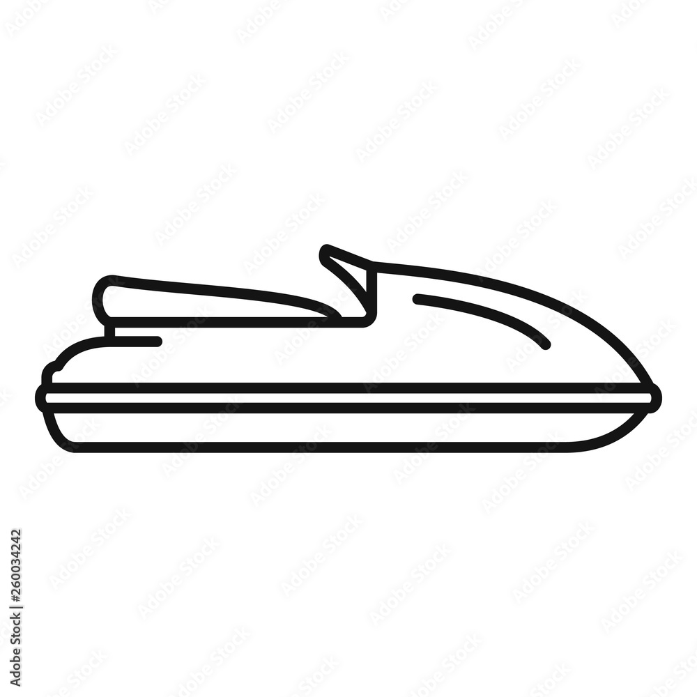 Speed jet ski icon. Outline speed jet ski vector icon for web design isolated on white background Speed jet ski icon. Outline speed jet ski vector icon for web design isolated on white background