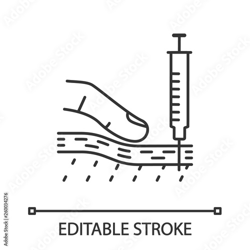 Subcutaneous injection linear icon