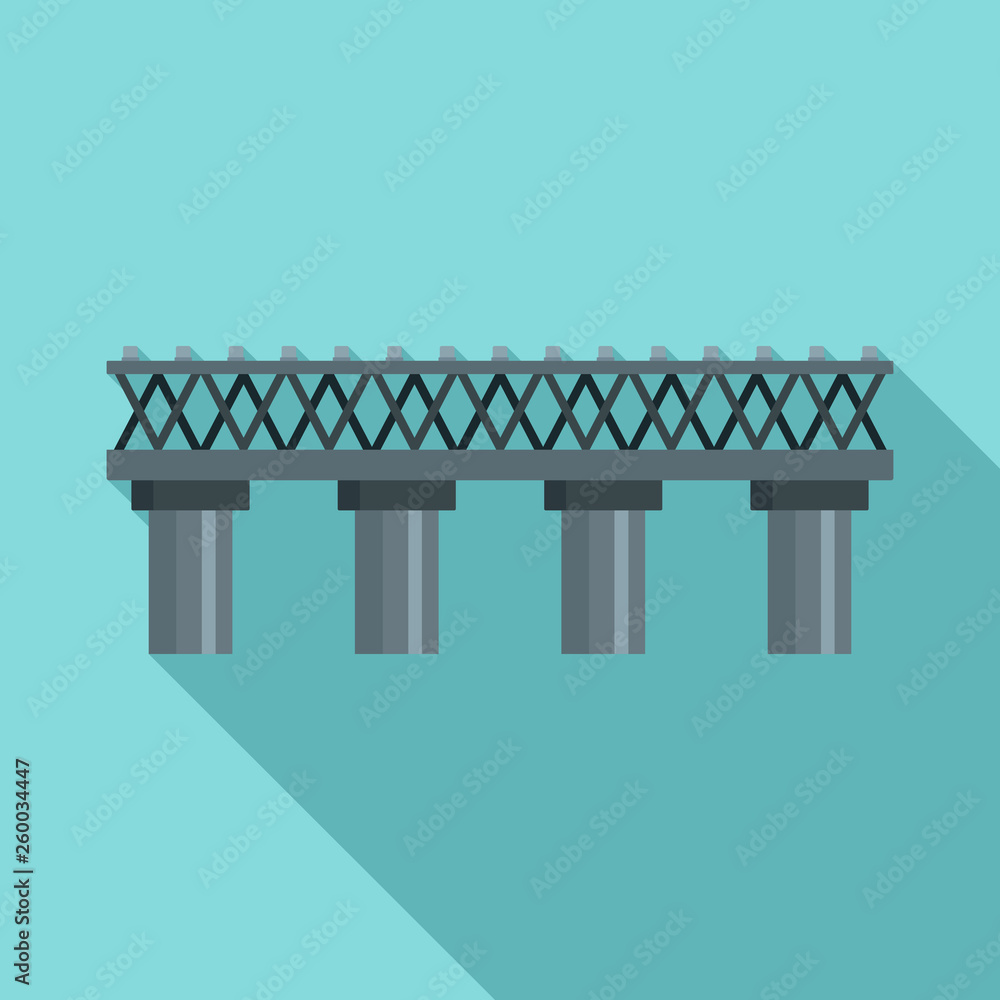 Old railroad bridge icon. Flat illustration of old railroad bridge vector icon for web design Old railroad bridge icon. Flat illustration of old railroad bridge vector icon for web design