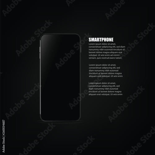 Realistic smartphone with blank screen. vector illustration eps10