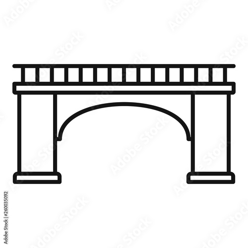 Fototapeta Brick bridge icon. Outline brick bridge vector icon for web design isolated on white background