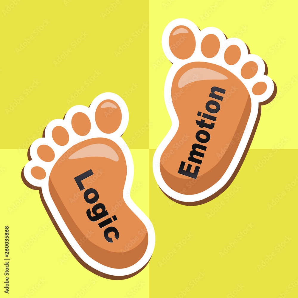 Emotion Versus Logic Words Illustrates The Difference Between Head And