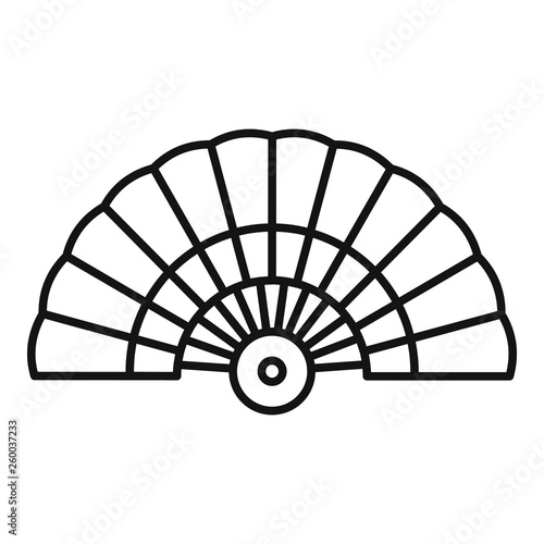 Tradition hand fan icon. Outline tradition hand fan vector icon for web design isolated on white background