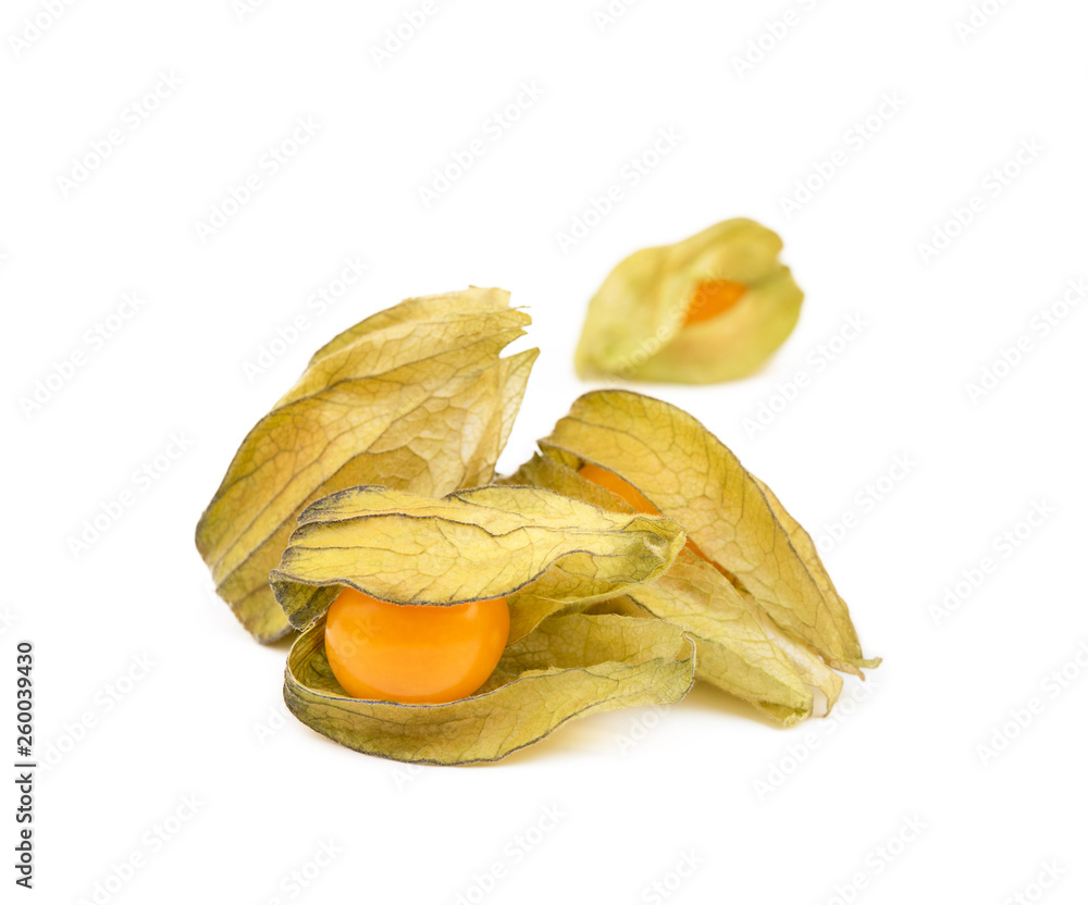 Healthy Cape Gooseberry (Physalis) isolated on white background Healthy Cape Gooseberry (Physalis) isolated on white background