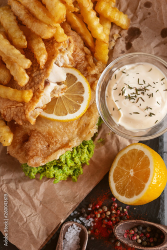 traditional english food shif and chips