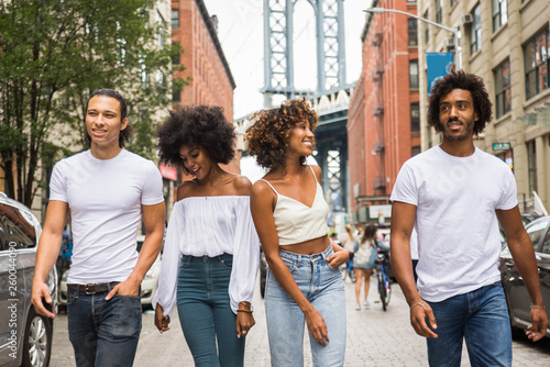 Group of afroamerican friends meeting in New York