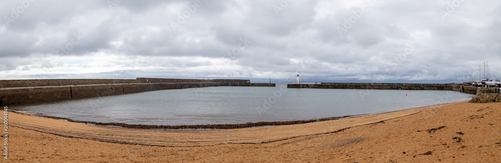 Scottish Fishing Village Beach and Lighthouse