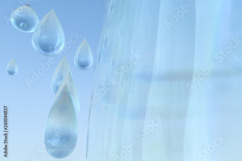 transparent dew background, 3d rendering
