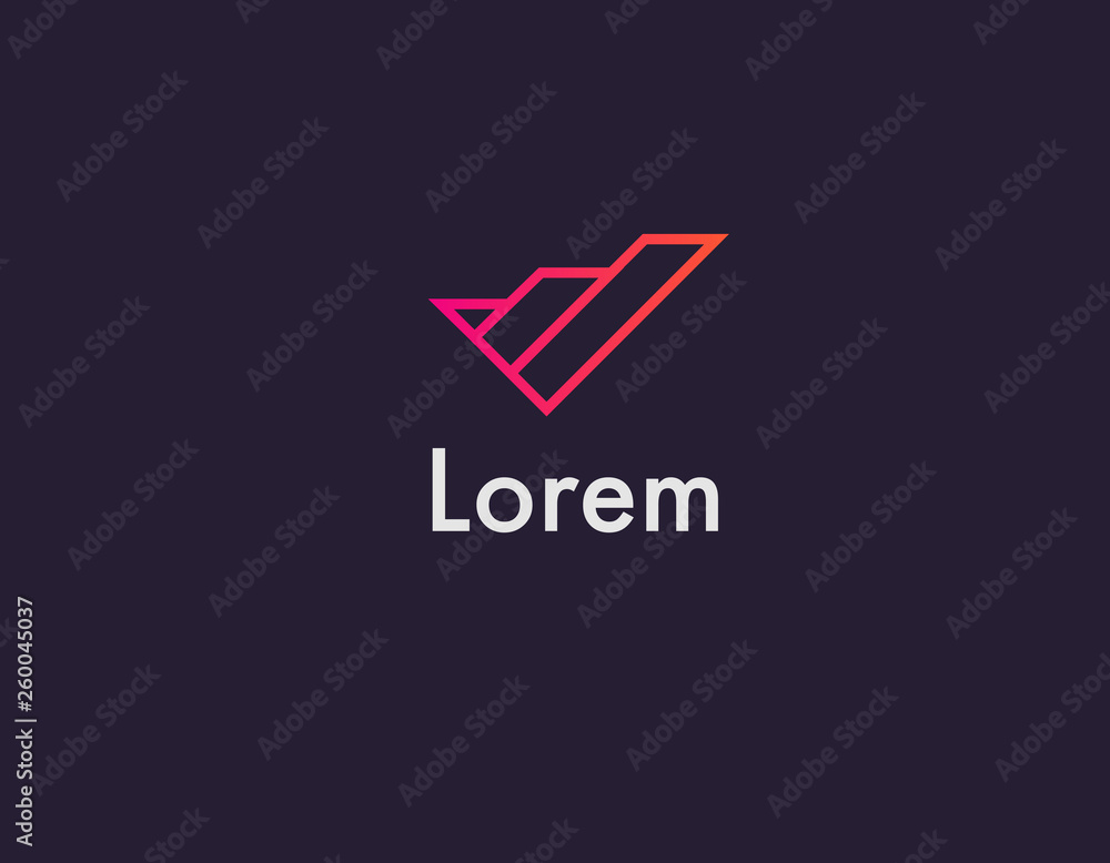 Creative icon linear arrow logo and timeline for company Creative icon linear arrow logo and timeline for company