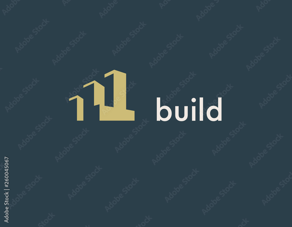 Logo geometric shapes building for construction company