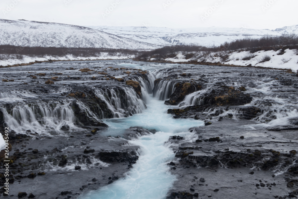 Bruarfoss waterfall Iceland Located in the region of southern part of the Iceland country about 70 km to the east from Reykjavík