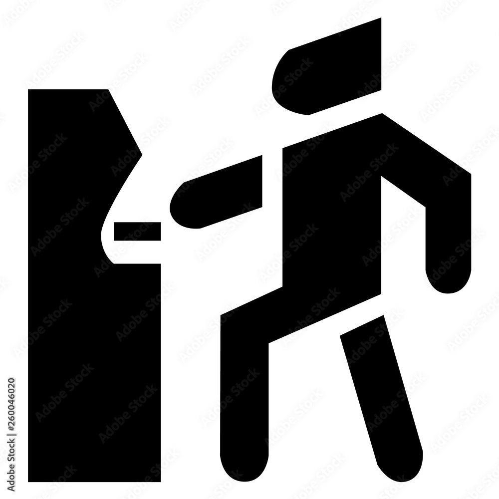 Person at the payment terminal or atm. Enter your account in bank vector icon. Person at the payment terminal or atm. Enter your account in bank vector icon.