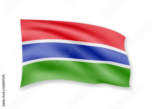 Free Download Waving Gambia flag on white. Flag in the wind. - GFXLoad