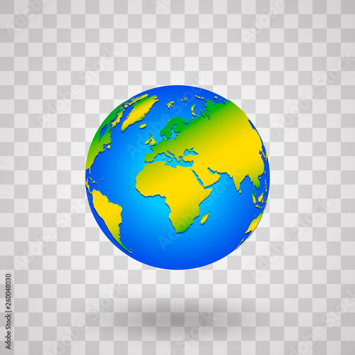Planet Earth on transparent background. Isolated object