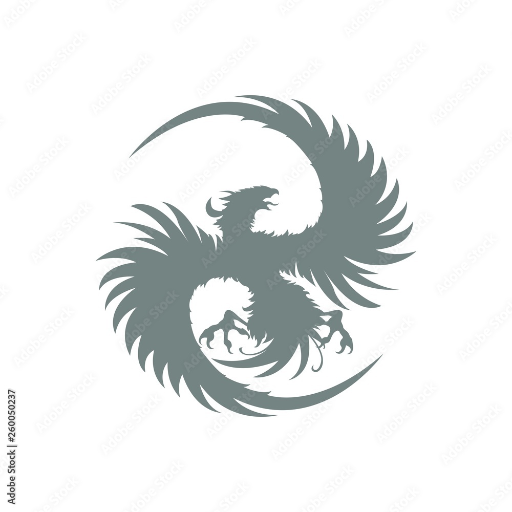 Phoenix or eagle bird logo vector 