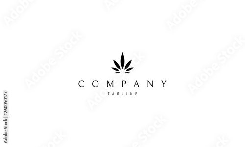 Cannabis Leaf Medical Black vector logo design
