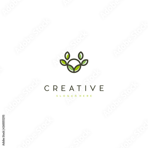 Green Leaf Icon Vector Illustrations, Abstract green leaf logo icon vector design. Landscape design, garden, Plant, nature and ecology vector logo.