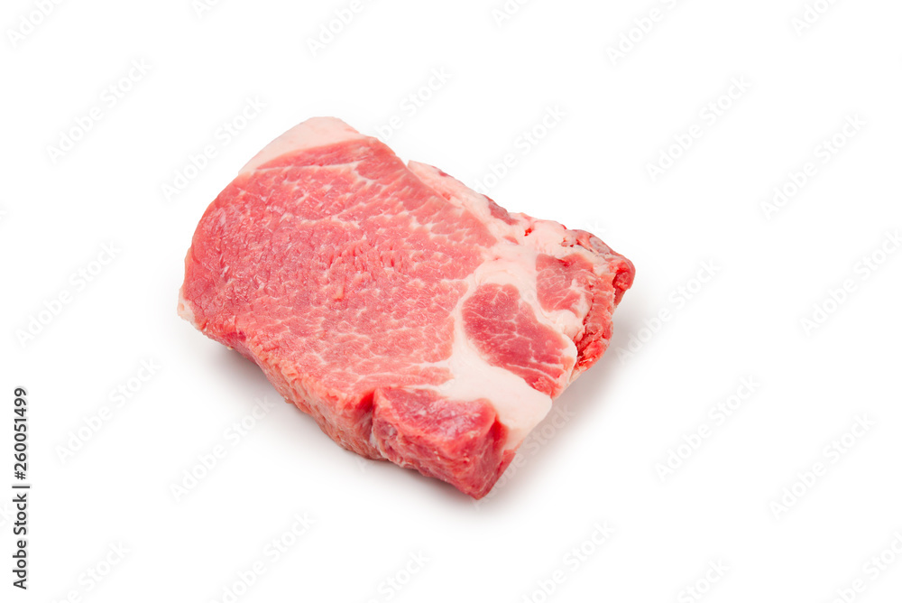Raw pork isolated on white background. Raw pork isolated on white background.