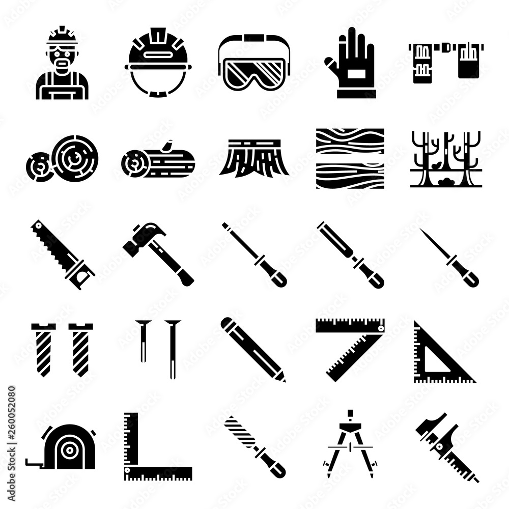Obraz premium Carpenter icons pack