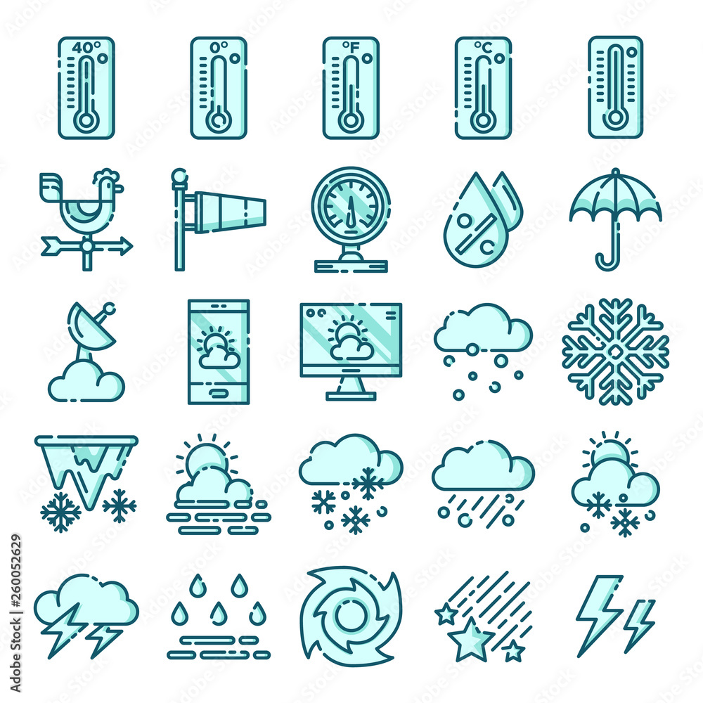 Naklejka premium Weather icons pack