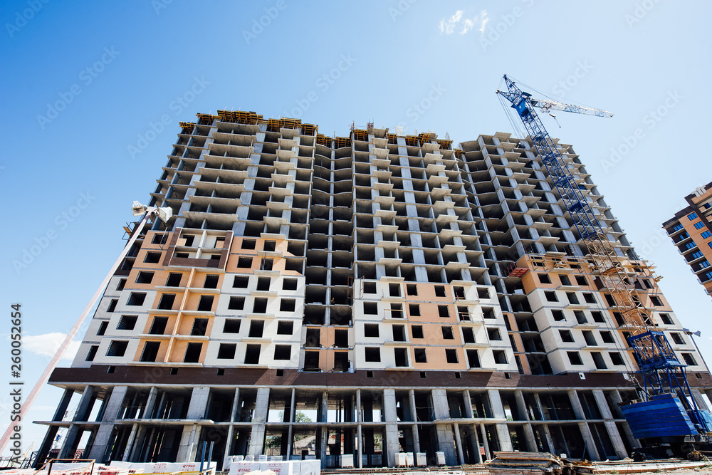 Fototapeta premium New multi-storey building under construction