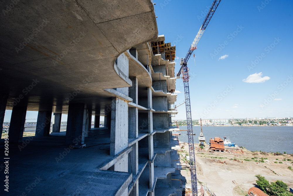Fototapeta premium New multi-storey building under construction