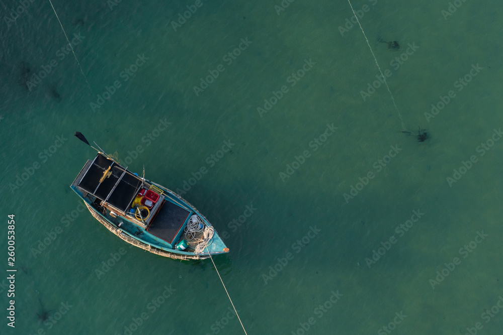 Aerial view of a boat