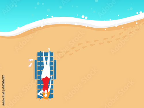 girl on beach chair