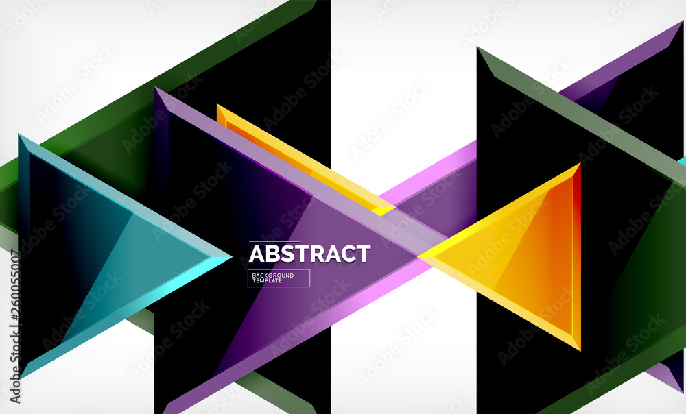 Triangular low poly background design, multicolored triangles Triangular low poly background design, multicolored triangles