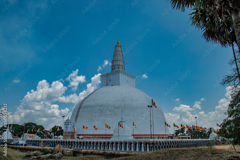 White stupa in Annuradhapura in Sri Lanka
