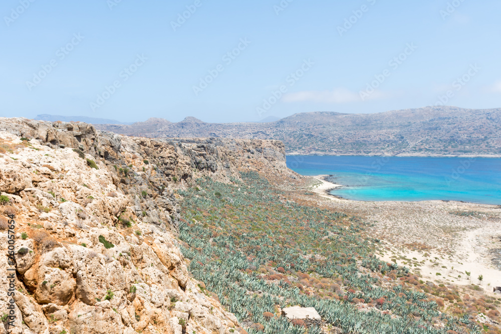 view of the beach in the Bay Islands of Gramvousa