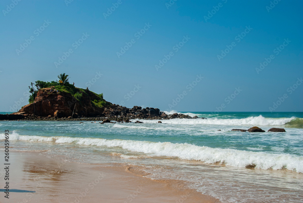 Beach and sea in Mirissa in Sri Lanka
