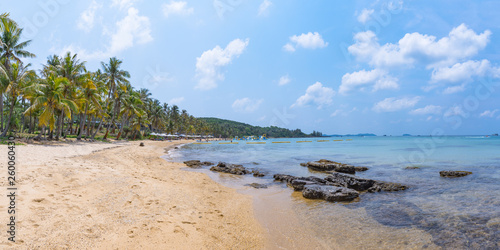 View of the sea and the beach of a tropical island