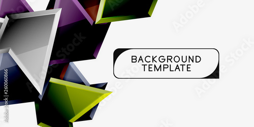Free Download Minimal geometrical triangles with 3d effect abstract background template - GFXLoad