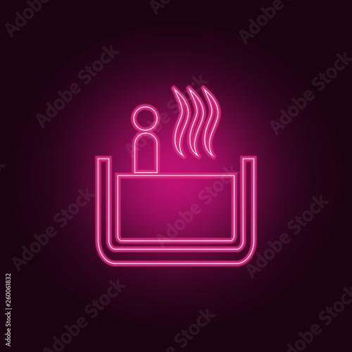 relaxation in the bathtub icon. Elements of SPA in neon style icons. Simple icon for websites, web design, mobile app, info graphics