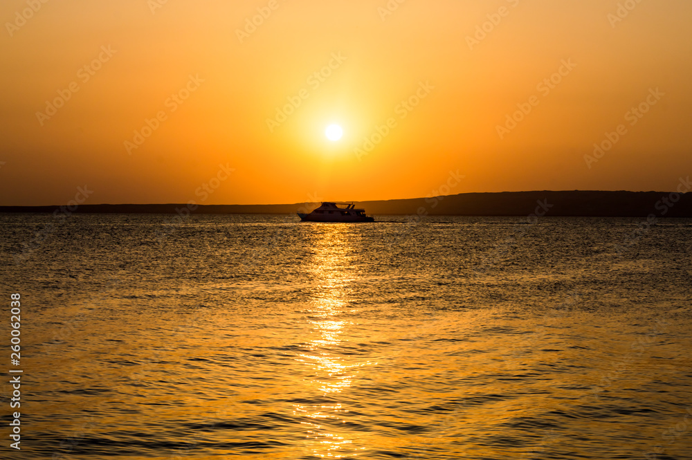Sunrise over the Red Sea seen from a hotel Sunrise over the Red Sea seen from a hotel