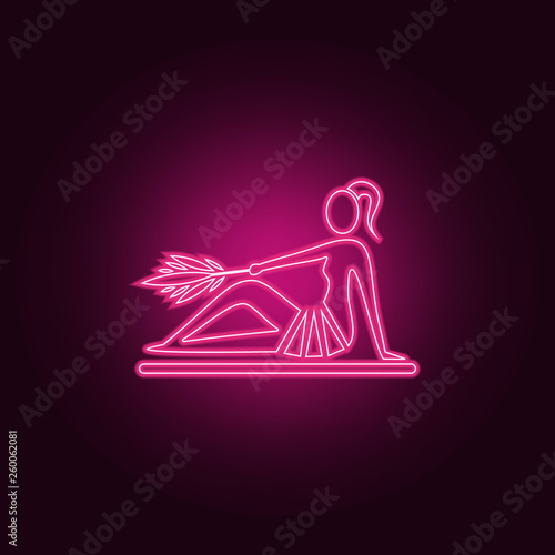 girl in the sauna icon. Elements of SPA in neon style icons. Simple icon for websites, web design, mobile app, info graphics
