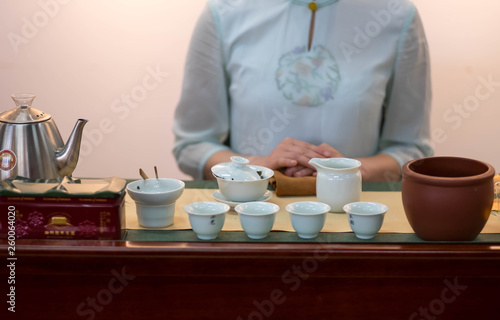 The set of Chinese tea ceremony for show.