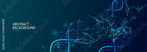 Science template, wallpaper or banner with a DNA molecules. Vector illustration