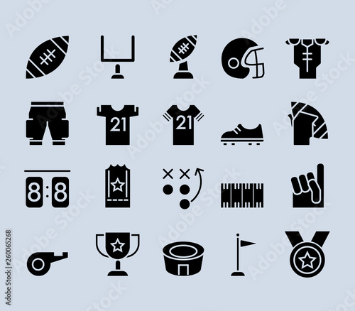 American Football Theme Pictogram Icon