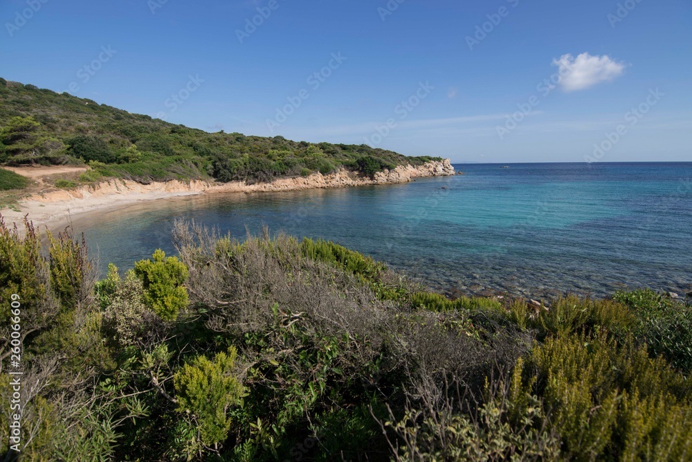 Panorama of Cala Sambuco in Sardinia