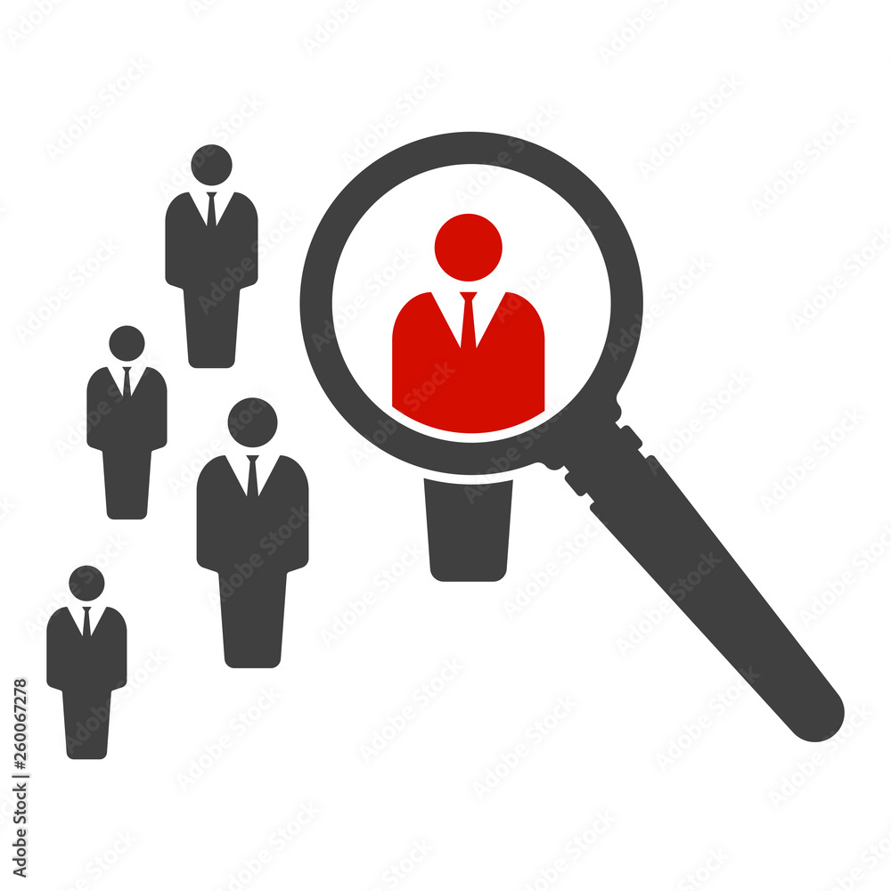 Search for a new employee. Vector illustration on white background. Search for a new employee. Vector illustration on white background.
