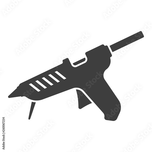 Icon glue gun. Vector on white background.