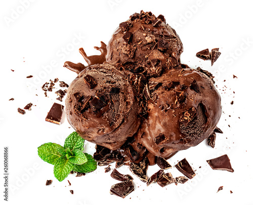 Fototapeta Chocolate  ice-cream isolated on white background