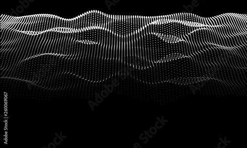 Abstract 3d grid technology background. Futuristic technology network  wireframe. Artificial intelligence concept.