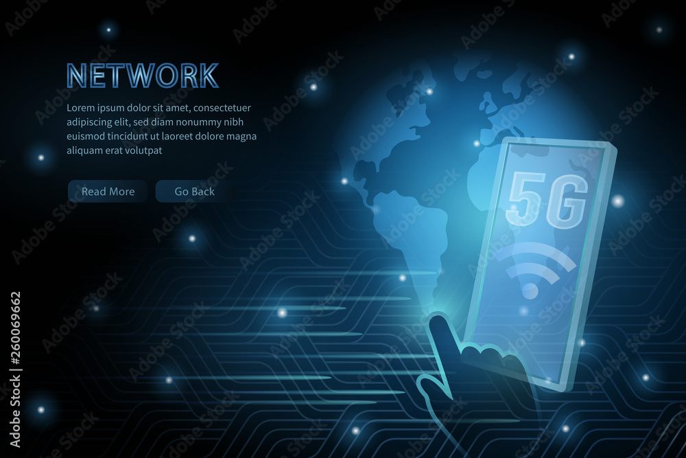 5G technology transparent mobile phone global earth geometry cross frame line vector futuristic illustration template background with glowing dot 5G technology transparent mobile phone global earth geometry cross frame line vector futuristic illustration template background with glowing dot